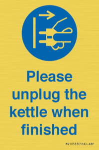 Please unplug the kettle when finished
